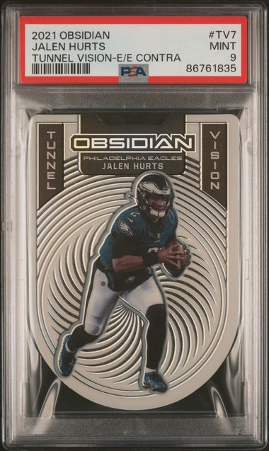 2021 Panini Obsidian - Jalen Hurts TV-7 - Tunnel Vision Contra - PSA 9