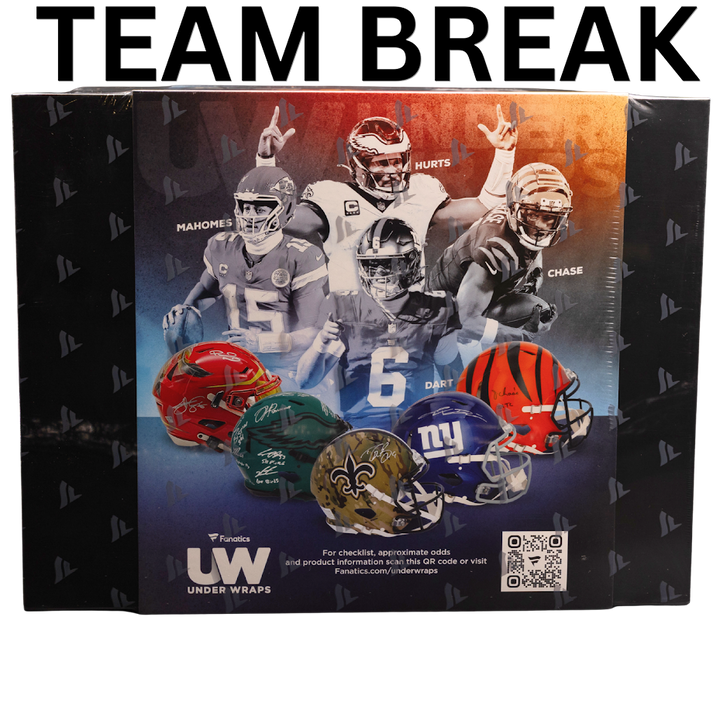 2025 Fanatics Under Wraps NFL Full Size Helmet Volume-2 ("5" Mystery Box - Team Break)