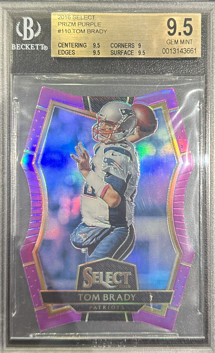 2016 Panini Select Football - Tom Brady 110 - Purple /75 - BGS 9.5