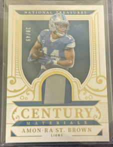 2025 Panini National Treasures Football - Amon-RA St. Brown CM-ASB - Century Materials /49
