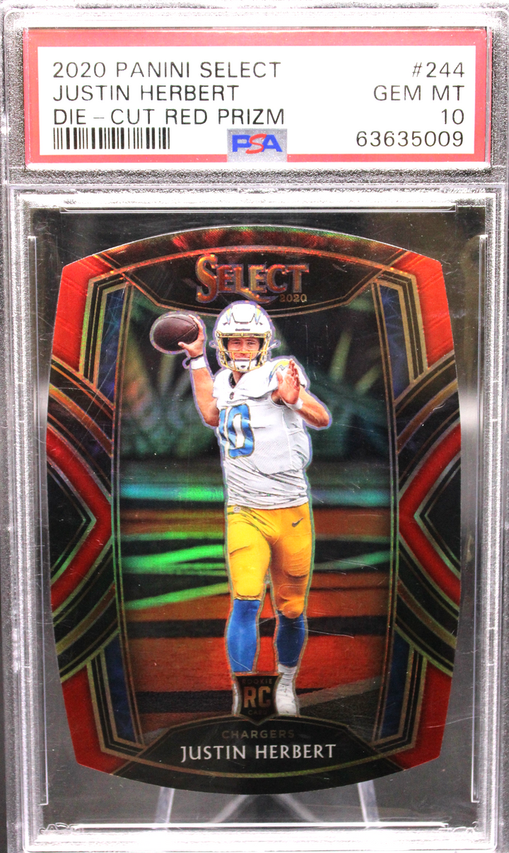 2020 Panini Select - Justin Herbert 244 - Die Cut Red - PSA 10