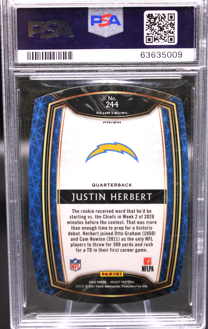 2020 Panini Select - Justin Herbert 244 - Die Cut Red - PSA 10