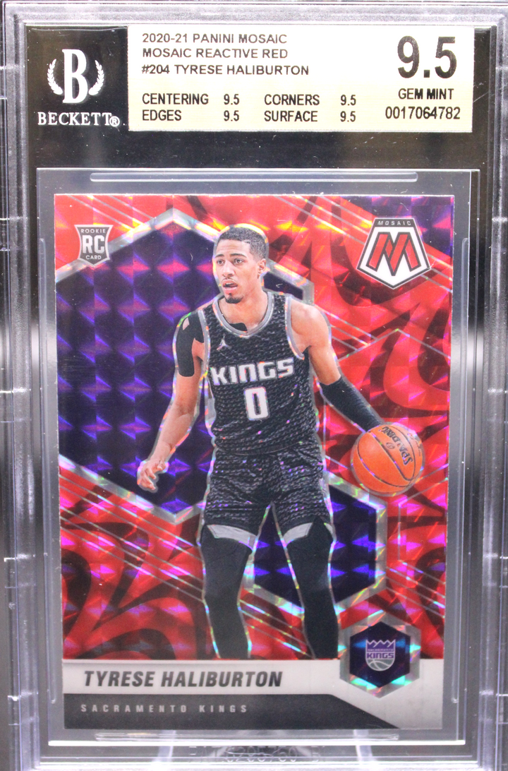 2020 Panini Mosaic - Tyrese Haliburton 204 - Reactive Red - Beckett 9.5