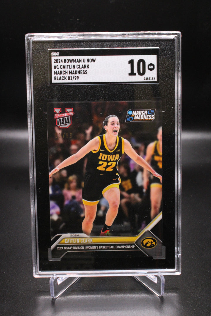 2024 Bowman U NOW - Caitlin Clark 1 - March Madness Black /99 - SGC 10