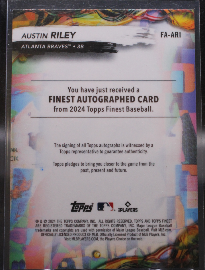 2024 Topps Finest Baseball - Austin Riley FA-ARI - Finest Auto