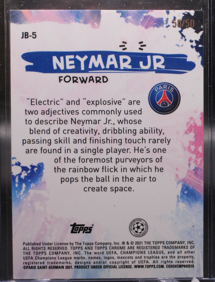 2020 Topps Chrome UCL - Neymar JR JB-5 - Gold /50