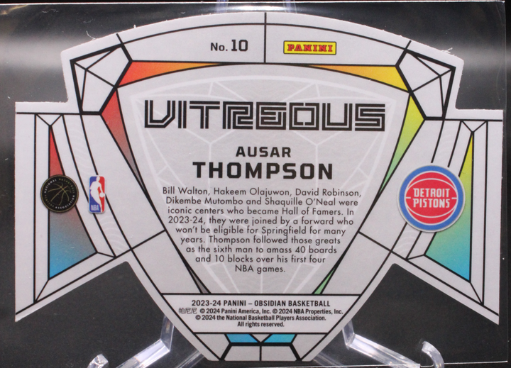 2023-24 Panini Obsidian Basketball - Ausar Thompson 10 - Vitreous SP