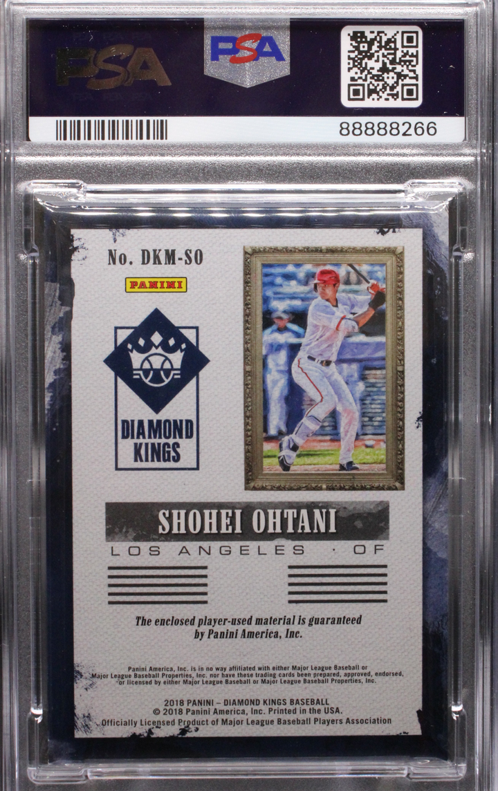 2018 Panini Diamond Kings Baseball - Shohei Ohtani DKM-SO - DK Materials - PSA 8