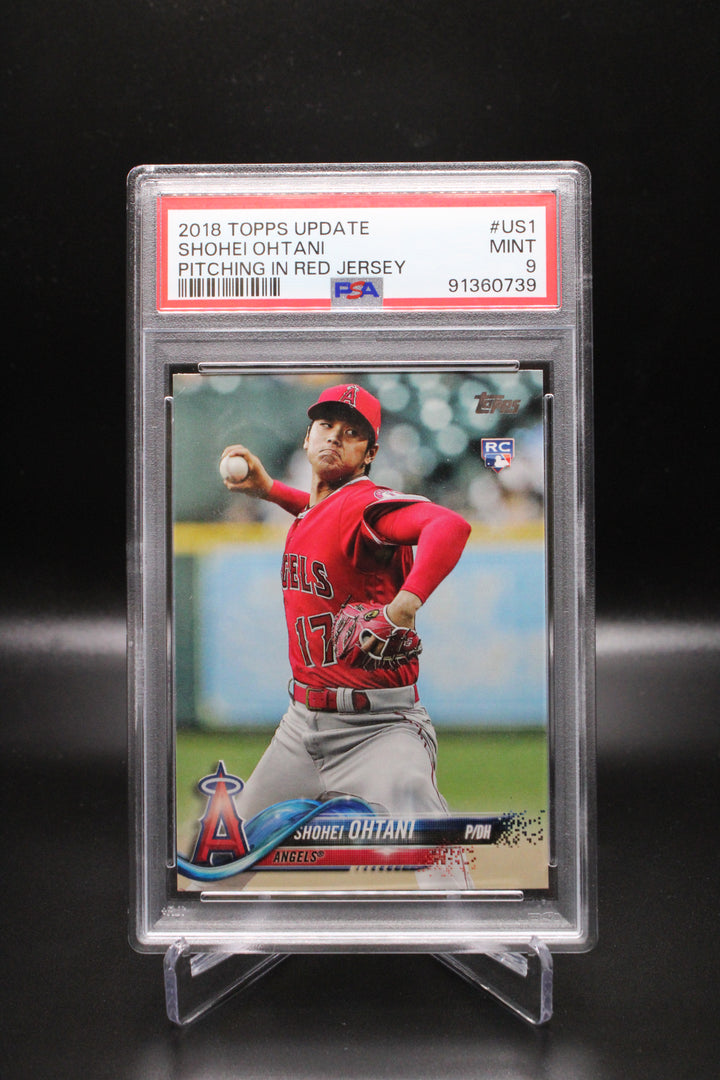 2018 Topps Update - Shohei Ohtani US1 - Pitching In Red Jersey - PSA 9