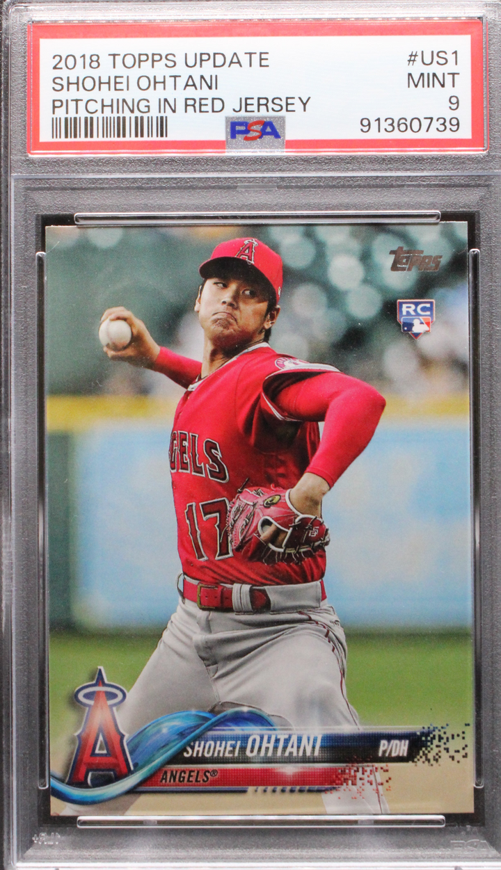 2018 Topps Update - Shohei Ohtani US1 - Pitching In Red Jersey - PSA 9