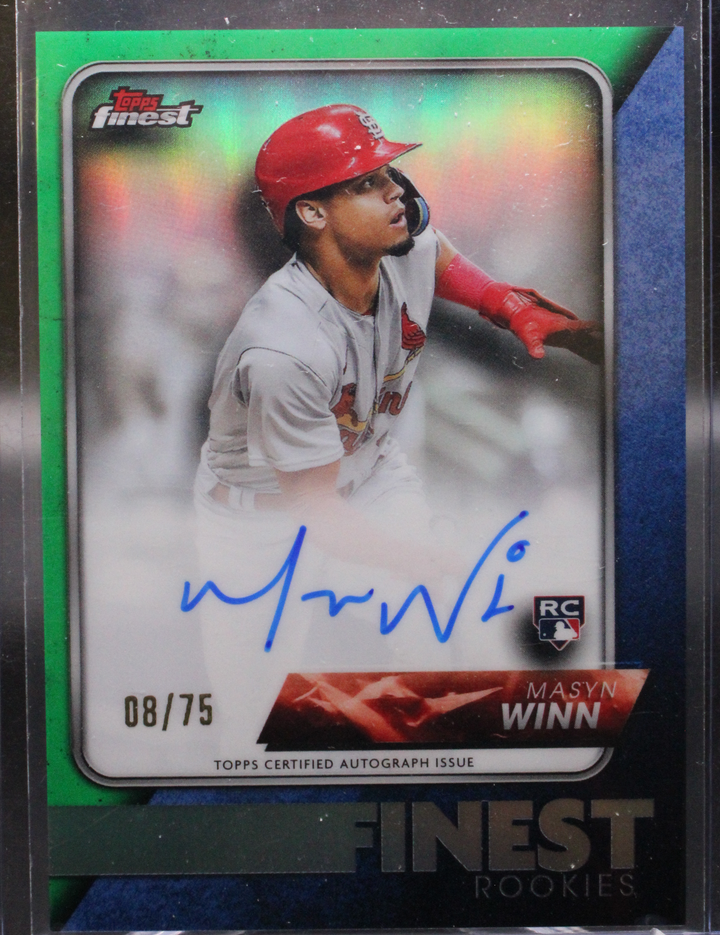 2024 Topps Finest Baseball - Masyn Winn FR-MW - Finest Rookies Green Auto  /75