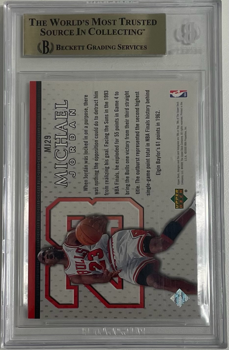 2005-06 Upper Deck - Michael Jordan MJ29 - Beckett 9.5