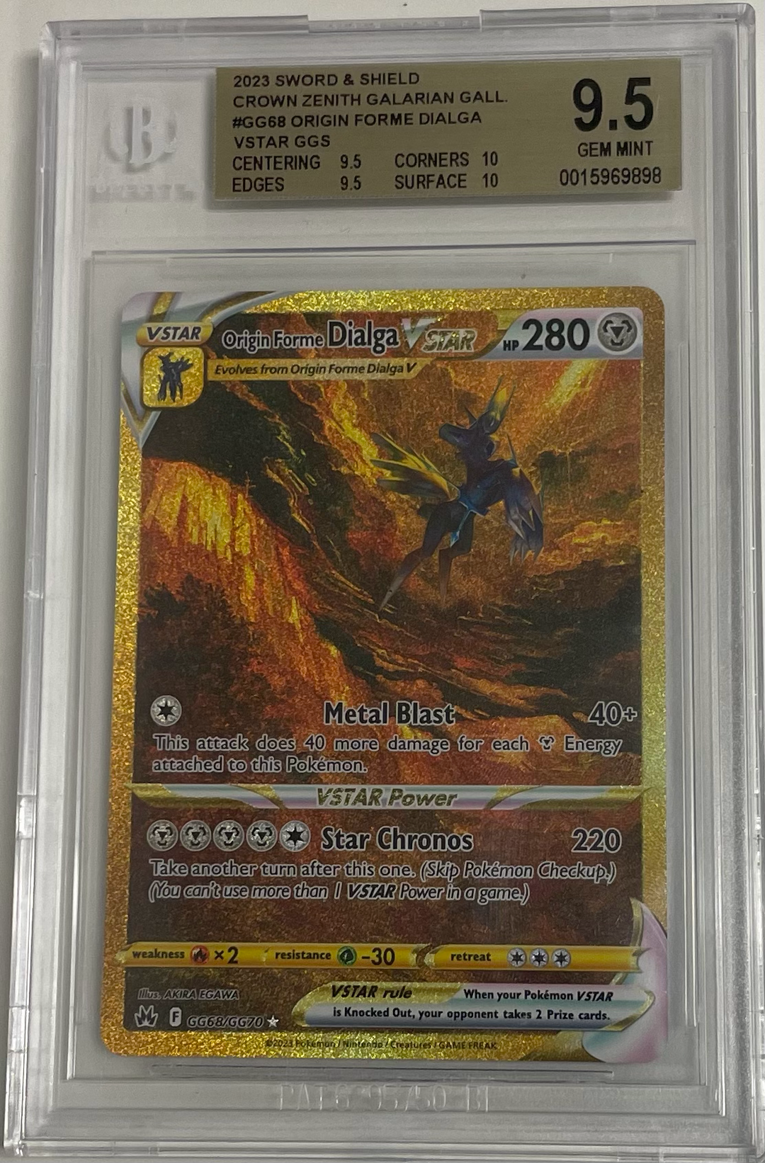 Origin Forme Dialga VSTAR GG68/GG70 - Sword & Shield: Crown Zenith - 2023 Pokemon - BGS 9.5