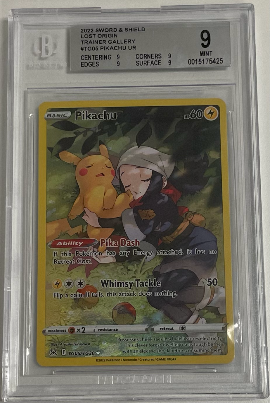 Pikachu TG05/TG30 - Lost Origin - 2022 Pokemon - BGS 9