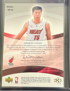 2004 SP Game Used Edition Basketball - Wang Zhizhi SIG-WZ Autograph /100