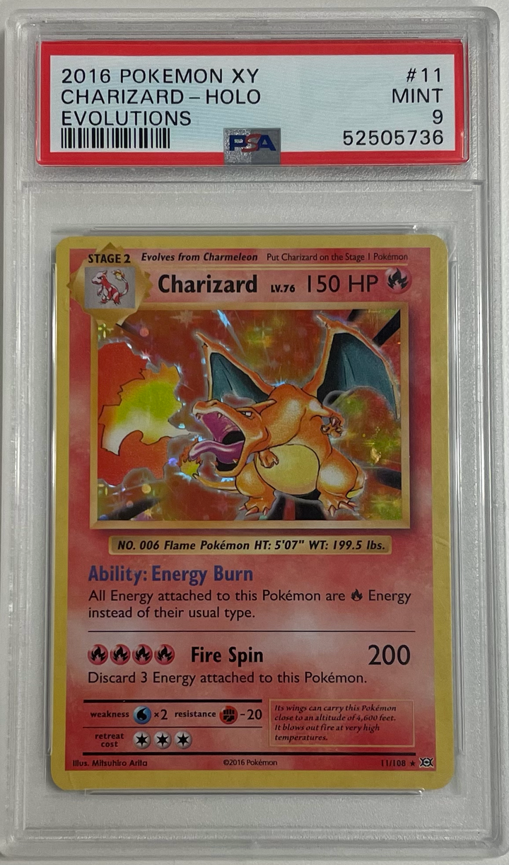 Charizard 11/108 Holo Evolutions XY - 2016 Pokemon - PSA 9