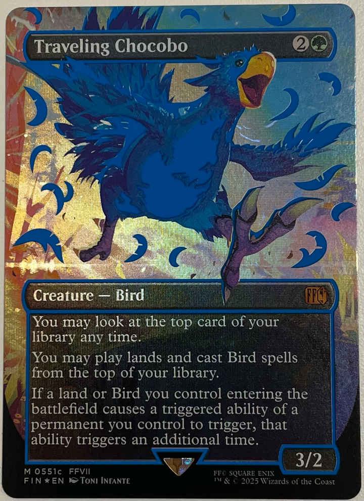 Traveling Chocobo (Borderless) (Neon Ink Blue) - FINAL FANTASY (FIN)