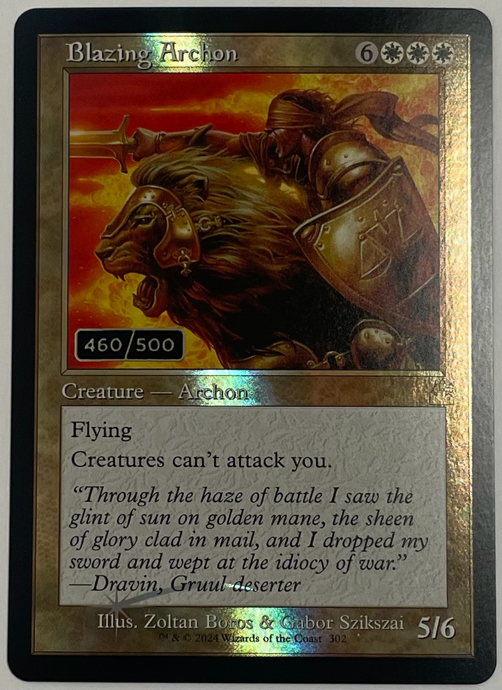 Blazing Archon (Retro Frame) (Serial Numbered) - Ravnica Remastered (RVR)
