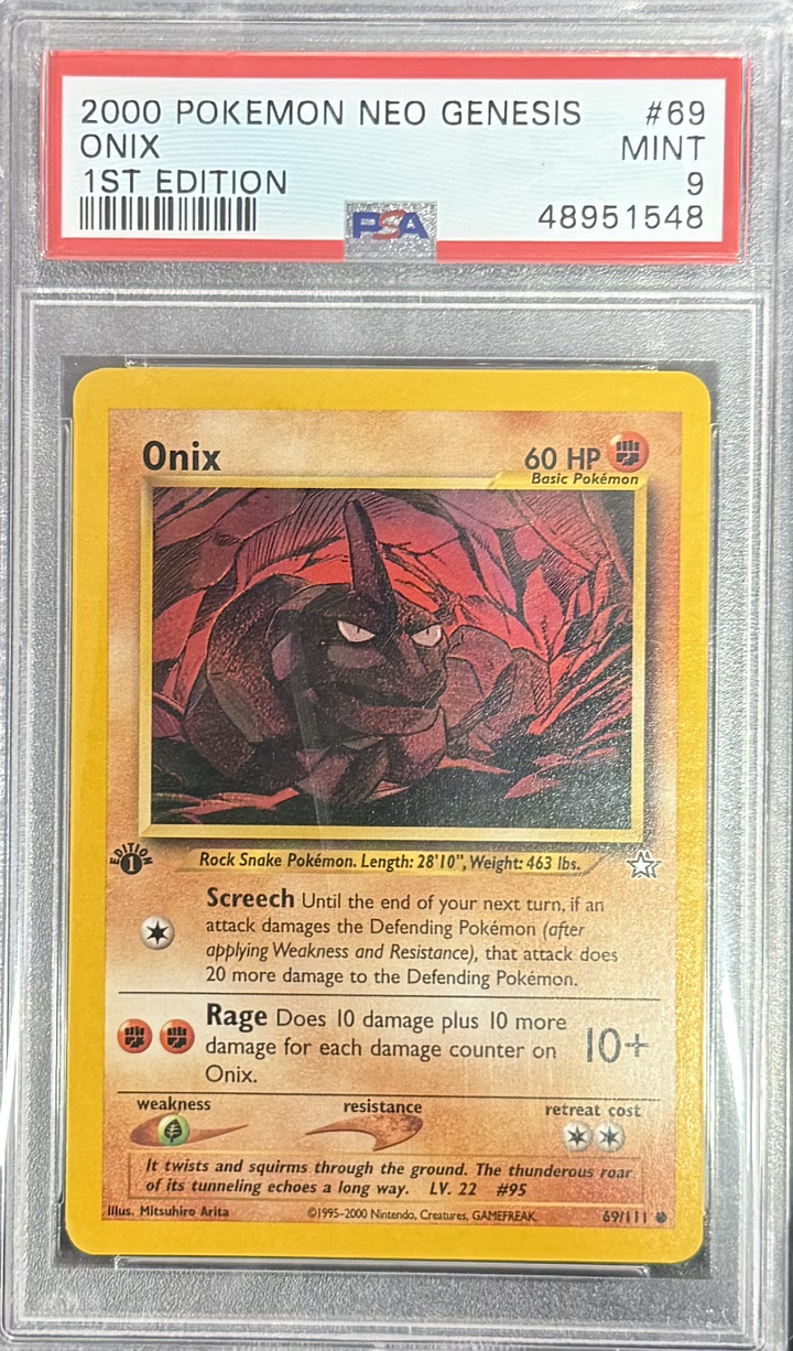 Onix 1st edition #69 - 2000 Pokemon Neo Genesis PSA 9