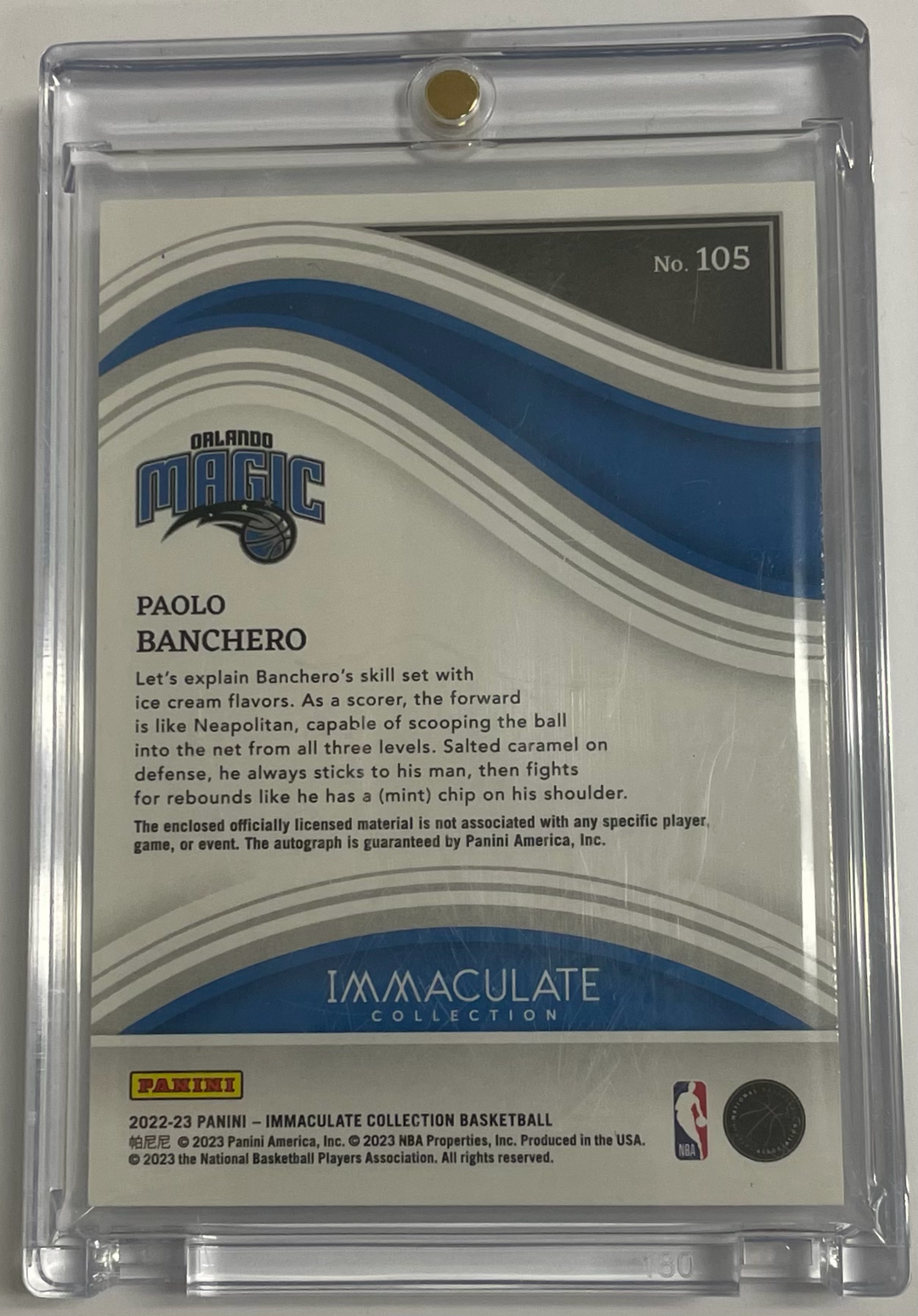 2022-23 Panini Immaculate Basketball - Paolo Banchero 105  - Rookie Patch Auto Red /49