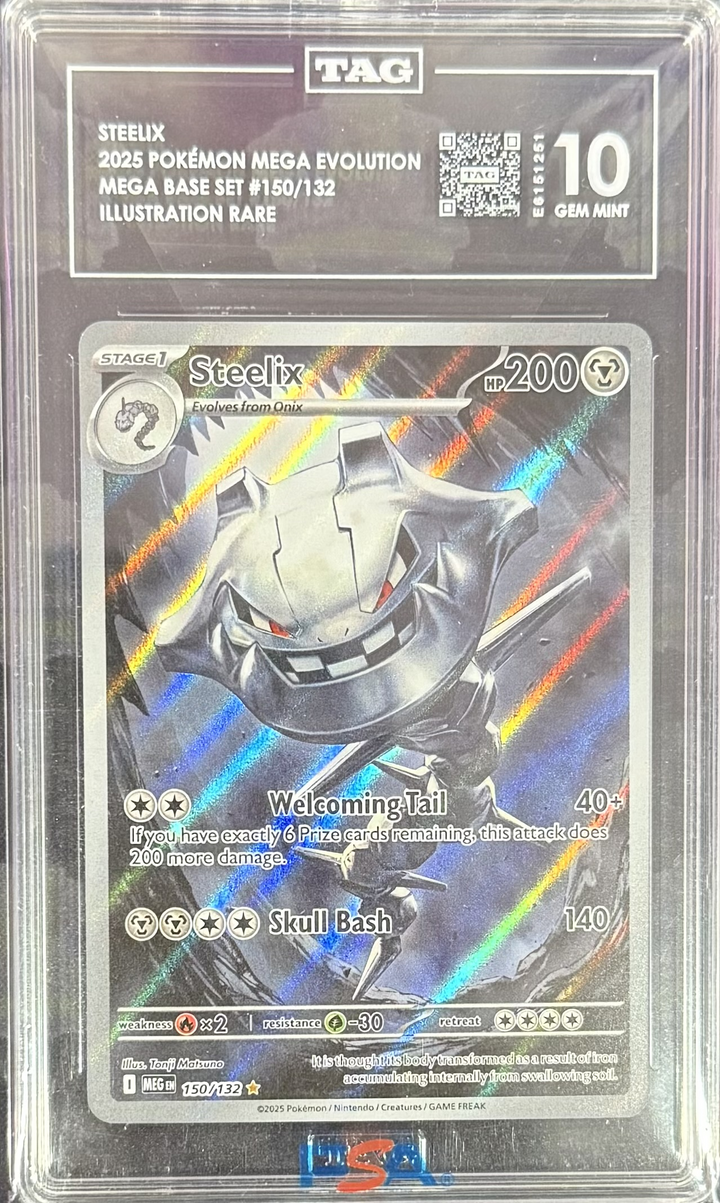 Steelix - 2025 Pokemon Mega Evolution - Mega Base Set #150/132 - Illustration Rare - TAG 10