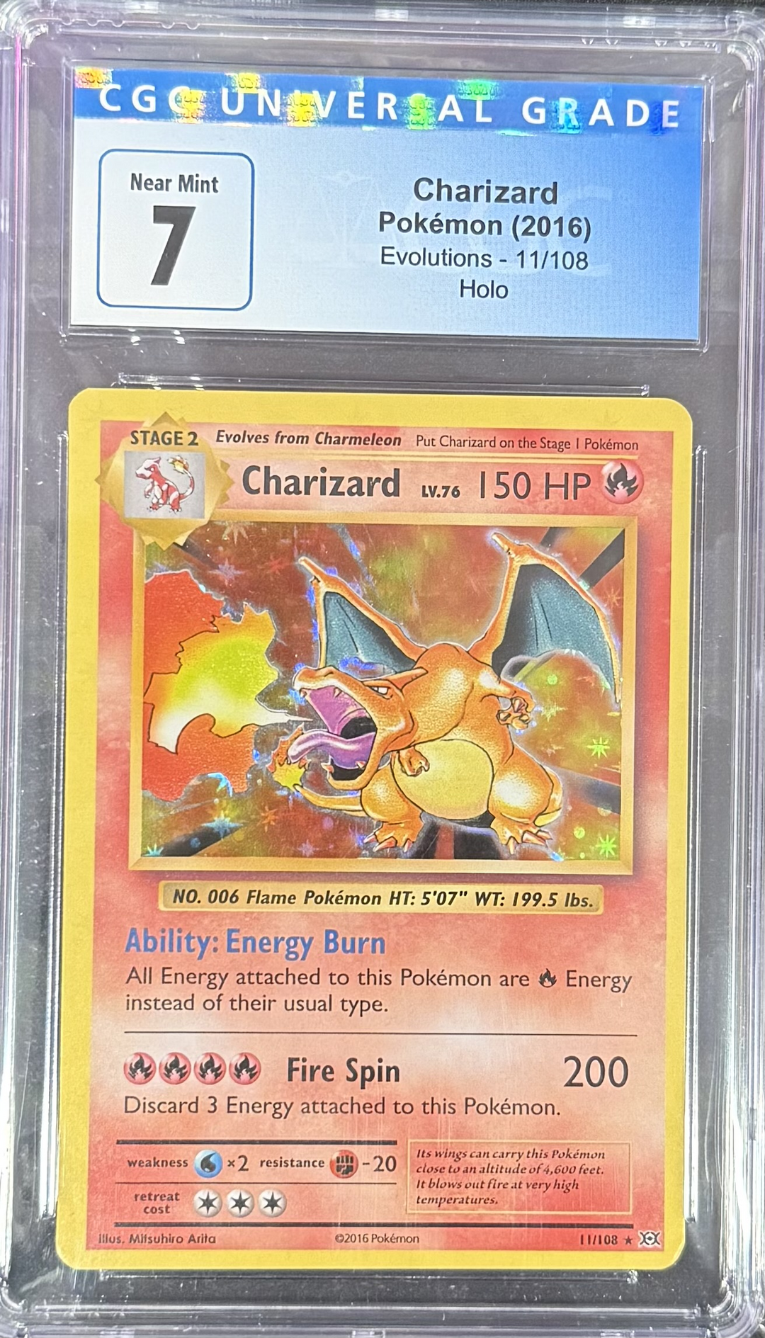 Charizard - Pokemon (2016) - Evolutions - 11/108 - Holo - CGC 7