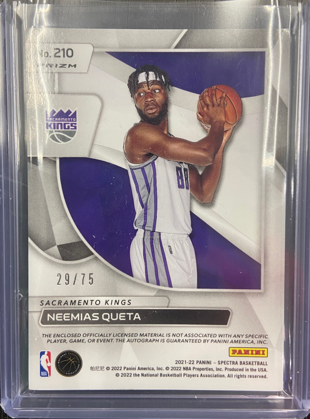 2021-22 Panini Spectra 75th Anniversary - Neemias Queta - On Card Rookie Patch Auto #29/75