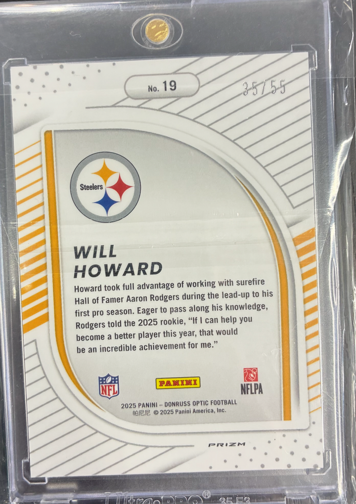 2025 Panini Donruss Optic - Will Howard Hidden Potential Rookie Insert Blue Cracked Ice Prizm 35/55