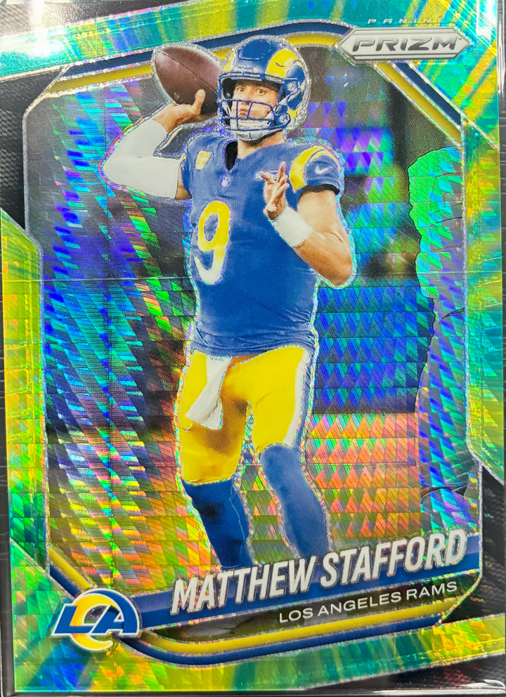 2025 Panini Prizm Football - Matthew Stafford Green Hyper Prizm 004/200