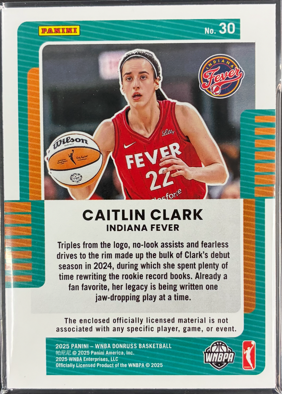 2025 Panini Donruss WNBA Basketball - Caitlin Clark Jersey Series Relic