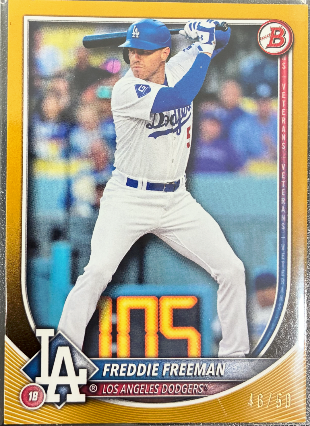 2025 Bowman Baseball - Freddie Freeman 5 - Gold Parallel 46/50