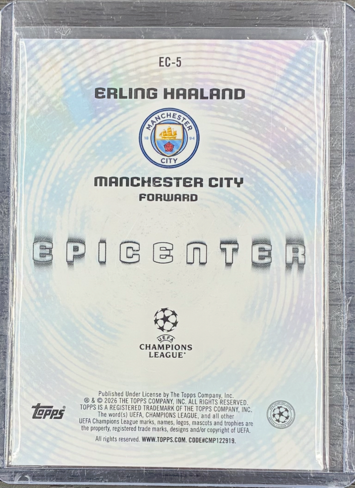 2025-26 Topps UEFA Champion's League - Erling Haaland #EC-5 - Epicenter Case Hit Insert