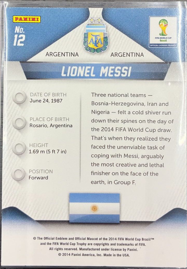 2014 Panini Prizm FIFA World Cup - Lionel Messi #12