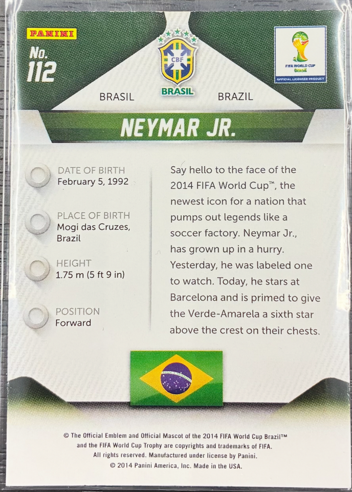 2014 Panini Prizm FIFA World Cup - Neymar Jr #112