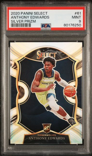 2020 Panini Select - Anthony Edwards 61 - Silver Prizm - PSA 9