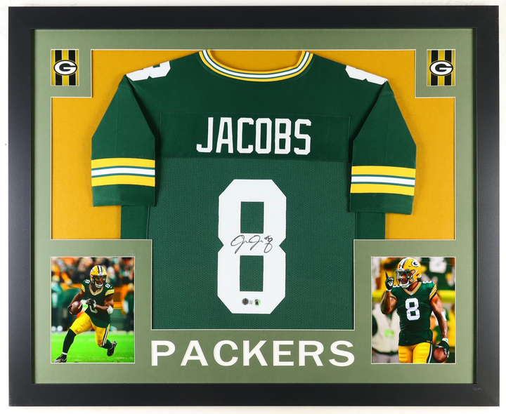 Josh Jacobs Autographed Signed Custom Framed Jersey Display (Beckett & Jacobs)