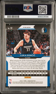 2020 Panini Prizm - Luka Doncic 32 - Choice Tiger Stripe - PSA 10