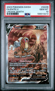 Entei V GG36/GG70 Crown Zenith - 2023 Pokemon - PSA 10