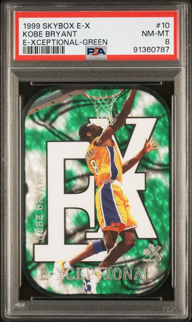 1999 Skybox E-X - Kobe Bryant 10 - E-Xceptional Green /500 - PSA 8