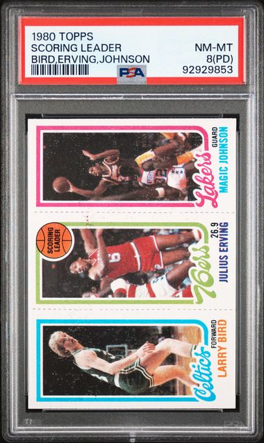 1980 Topps - Bird Erving Johnson Scoring Leaders - PSA 8 PD