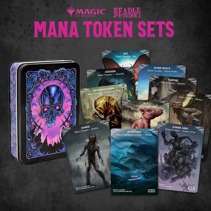 MTG: Black Mana Metal Token Set - Beadle & Grimm's