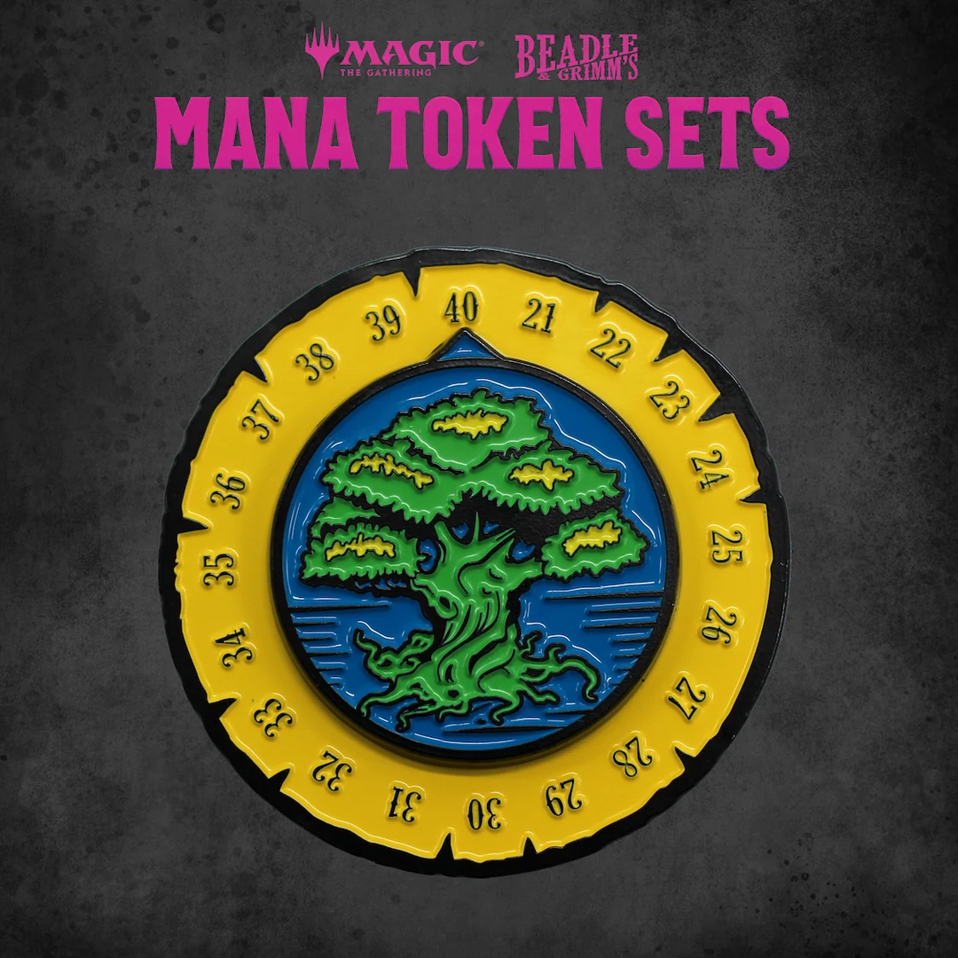 MTG: Green Mana Metal Token Set - Beadle & Grimm's