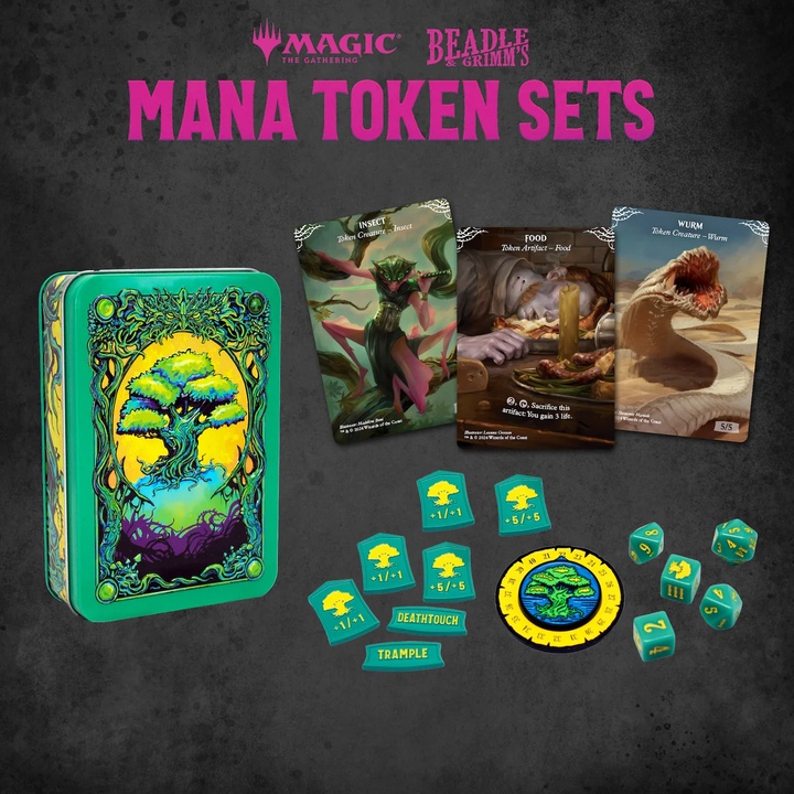 MTG: Green Mana Metal Token Set - Beadle & Grimm's