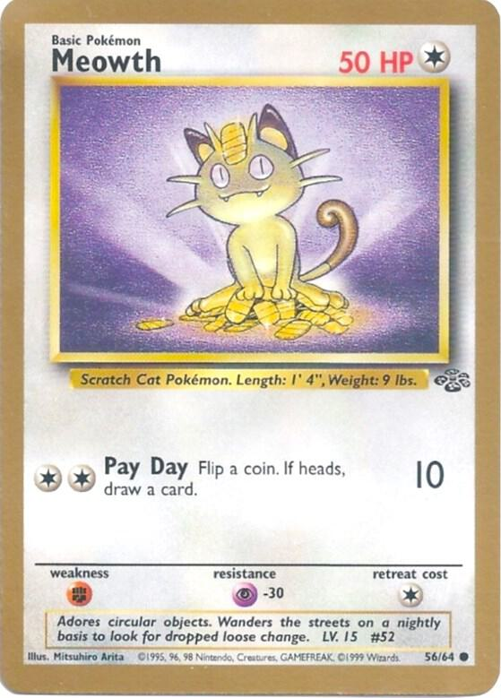 Meowth - 56/64 (Gold Bordered Promo) - Miscellaneous Cards & Products (MCAP)