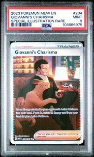 Giovanni's Charisma 204/165 Special Illustration Rare 151 - 2023 Pokemon - PSA 9