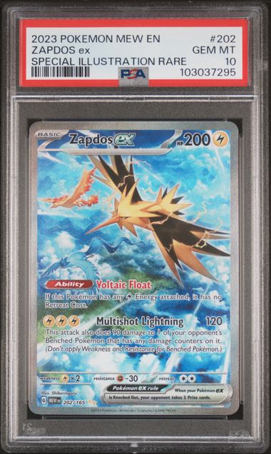 Zapdos ex 202/165 Special Illustration Rare 151 - 2023 Pokemon - PSA 10