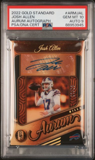 2022 Panini Gold Standard Football - Josh Allen ARM-JAL - Aurum Autograph /25 - PSA 10 / 9