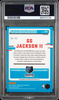 2023 Panini Donruss Optic - GG Jackson II 260 - Rated Rookie Blue Auto /49 -  PSA 9