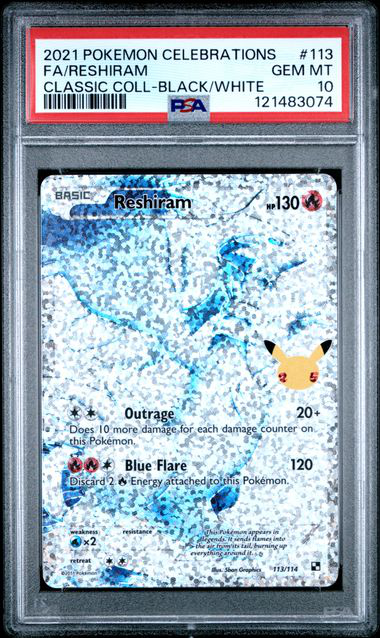 Reshiram 113/114 Celebrations: Classic Collection - 2021 Pokemon - PSA 10