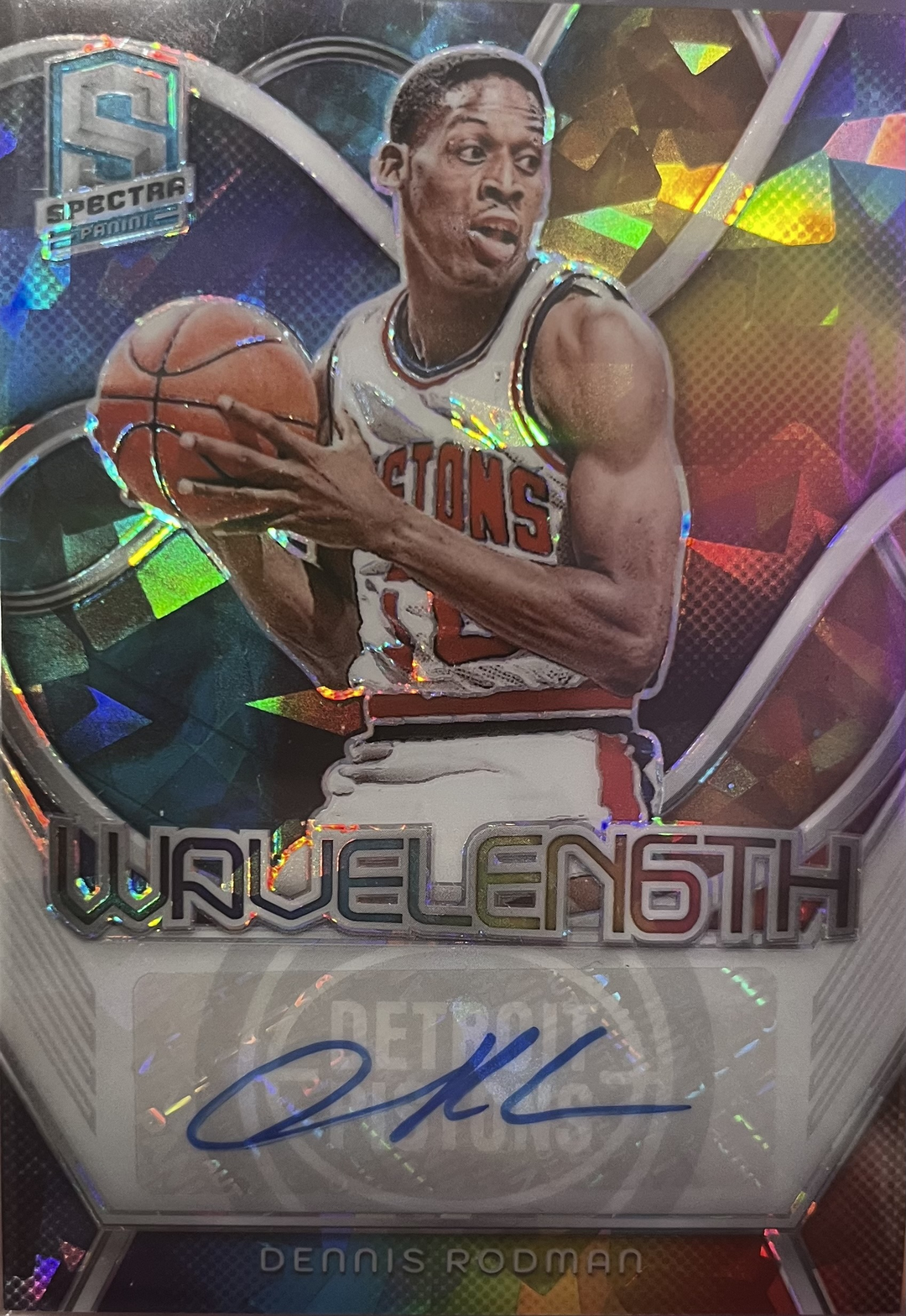 2023-24 Panini Spectra - Wavelength Autographs Astral Prizm #WLA-DRM Dennis Rodman /35